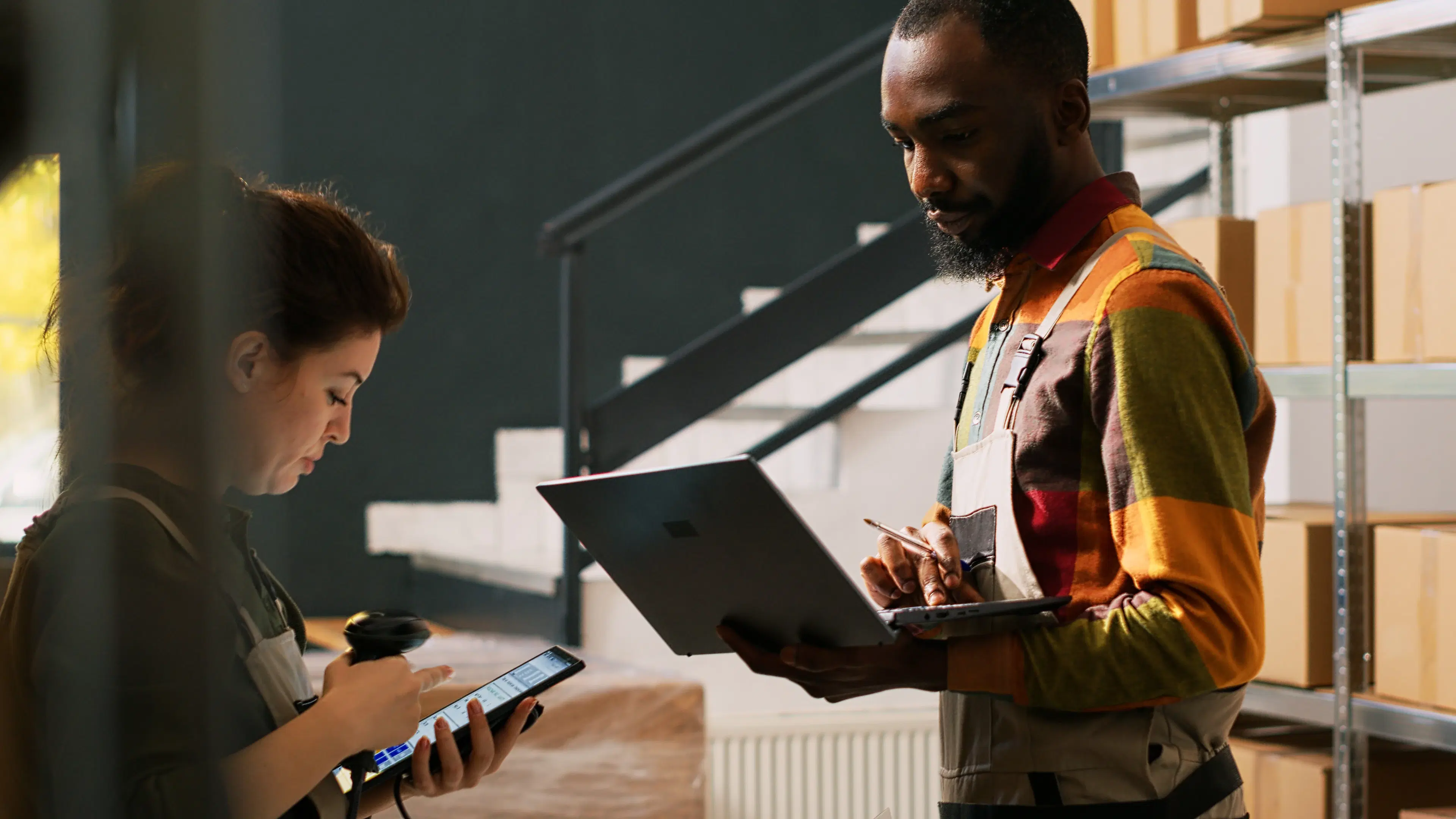 Financial operations center with professionals working